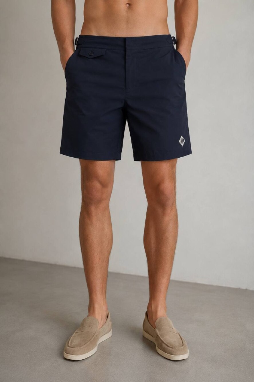 RL Purple Label Mayfair Navy Polyester Swim Trunks